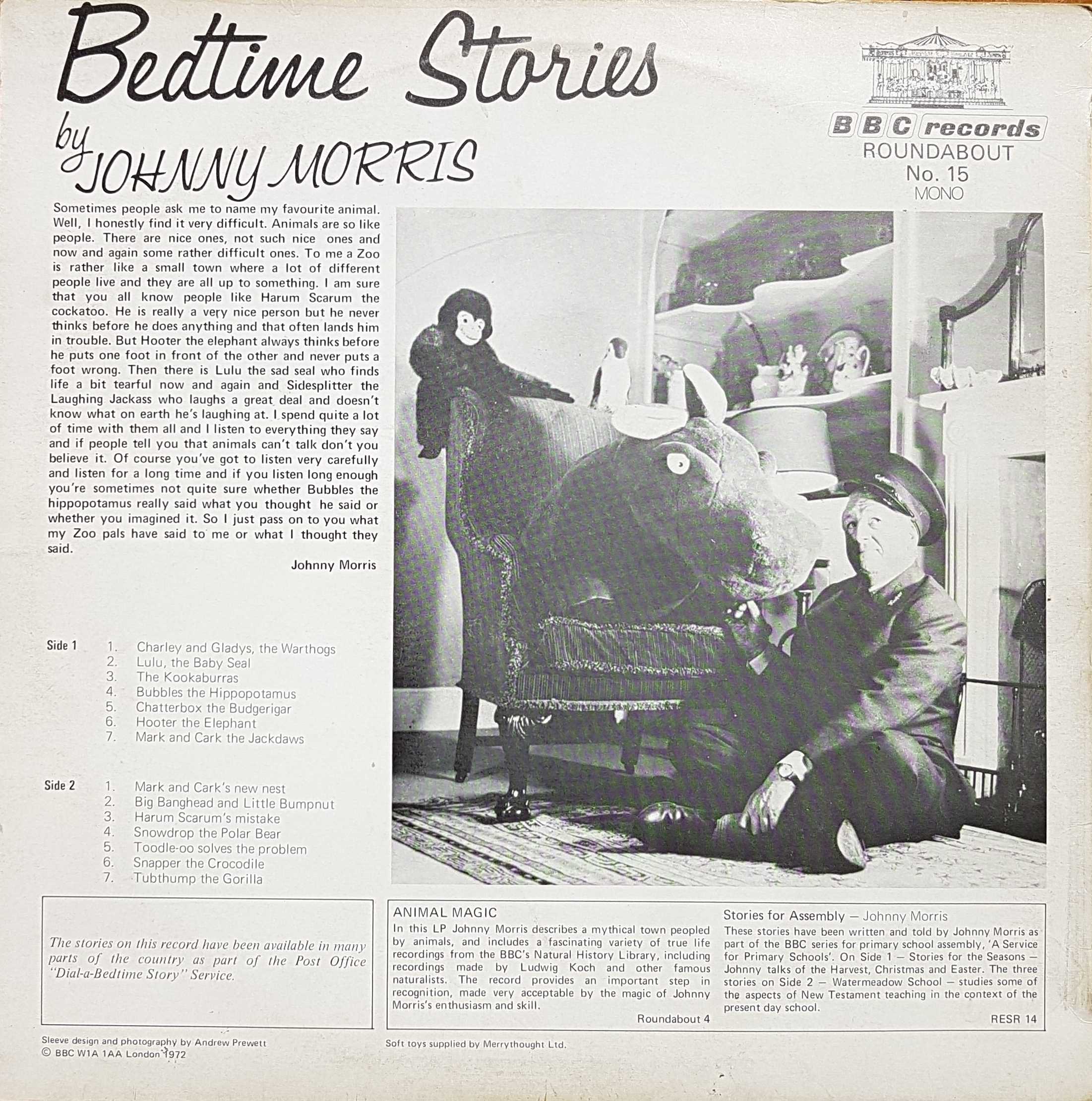 Picture of RBT 15 Bedtime stories by artist Johnny Morris from the BBC records and Tapes library